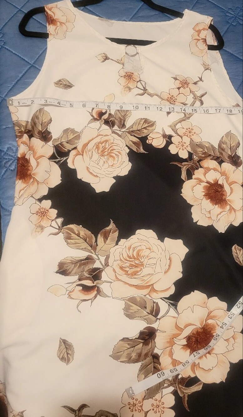 Floral Tank Maxi Dress Black White Neutral Tones Size XL - Picture 7 of 8